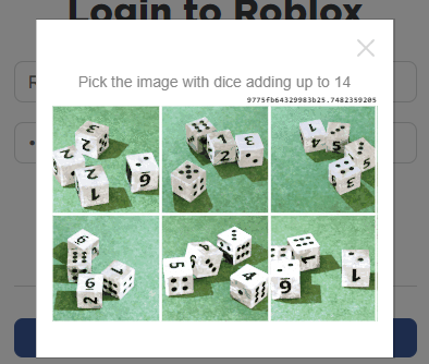 Капча с кубиками в Роблокс